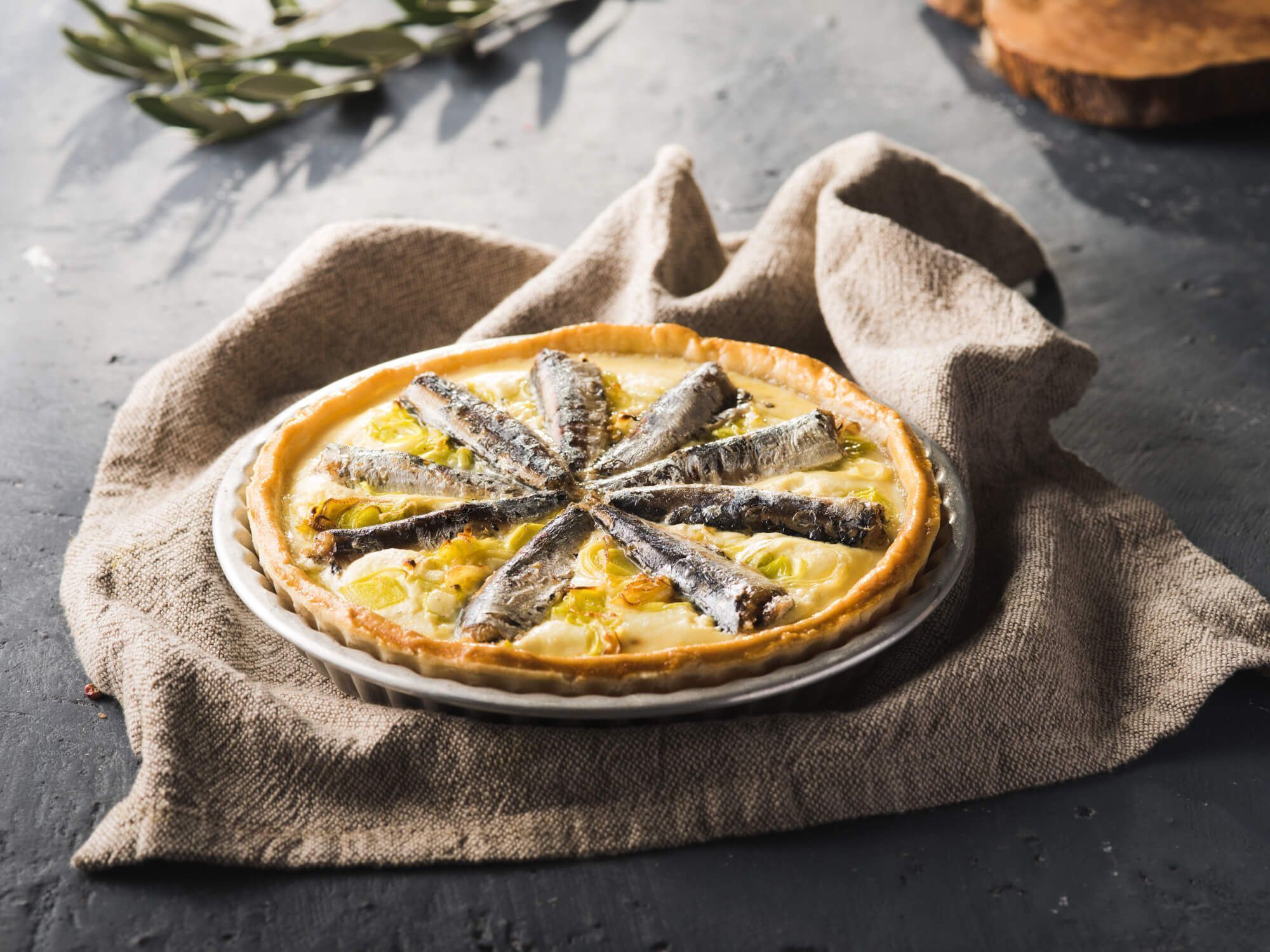 Quiche with Vegetables and Sardines Delamaris